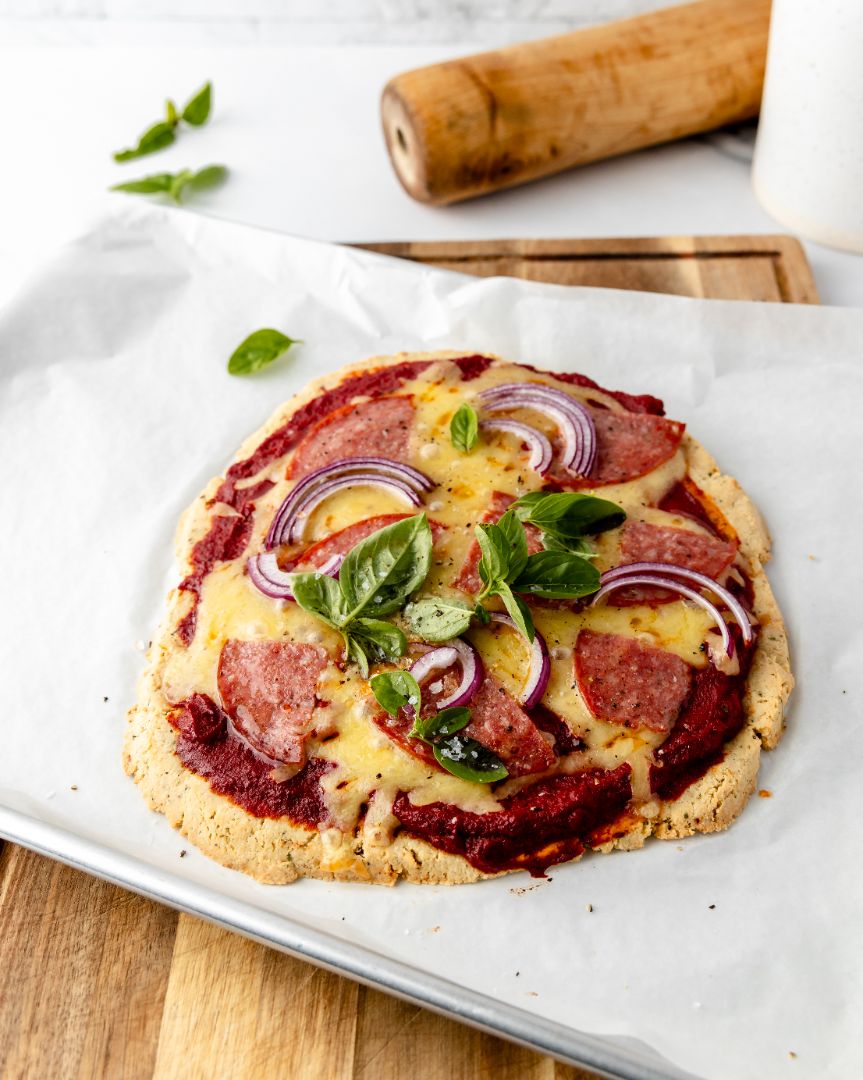Gluten Free Almond Crusted Pizza
