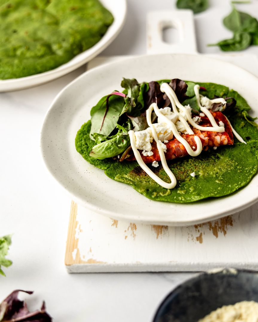 Gluten Free Homemade Spinach Wraps